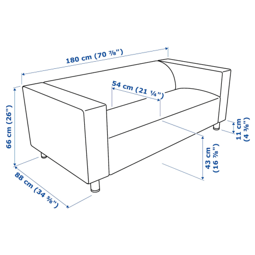 Klippan 2 seater sofa top